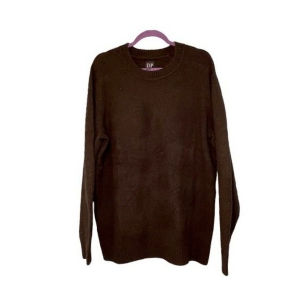Gap Recycled Knit Crewneck Sweater True Black Wool Mix Long Sleeve‎ L